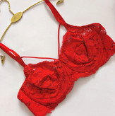 سوتین گیپوری فنردار ژوبین رنگ قرمز