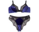 ست شورت و سوتین مخمل و دانتل مارک انوشه مدل مژهای رنگ کربنی