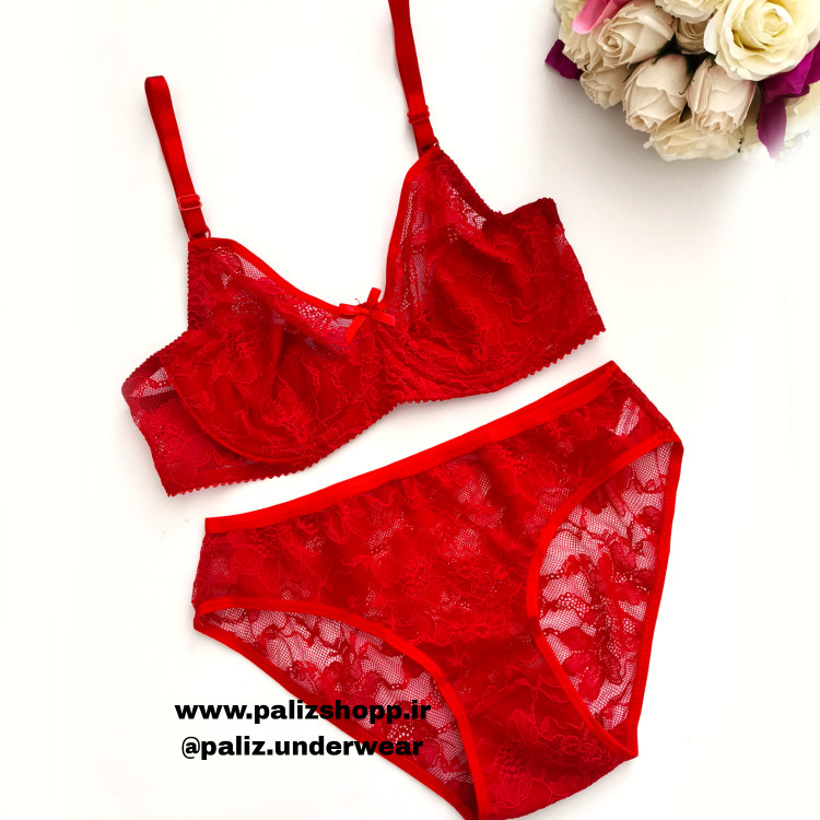 شورت و سوتین فانتزی گیپوری زنانه رنگ قرمز مارک ژوبین