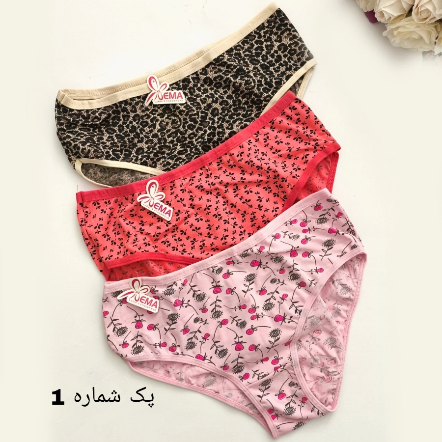 پک سه عددی شورت نخ پنبه مدل طرحدار برند ترک EMA سایز ایکس لارج