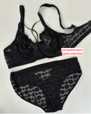 ست شورت و سوتین فانتزی گیپوری مشکی هارنس دار