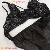 ست شورت و سوتین توری مشکی
