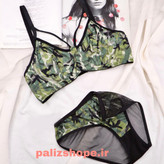 ست لباس زیر فانتزی توری زنانه طرح چریکی