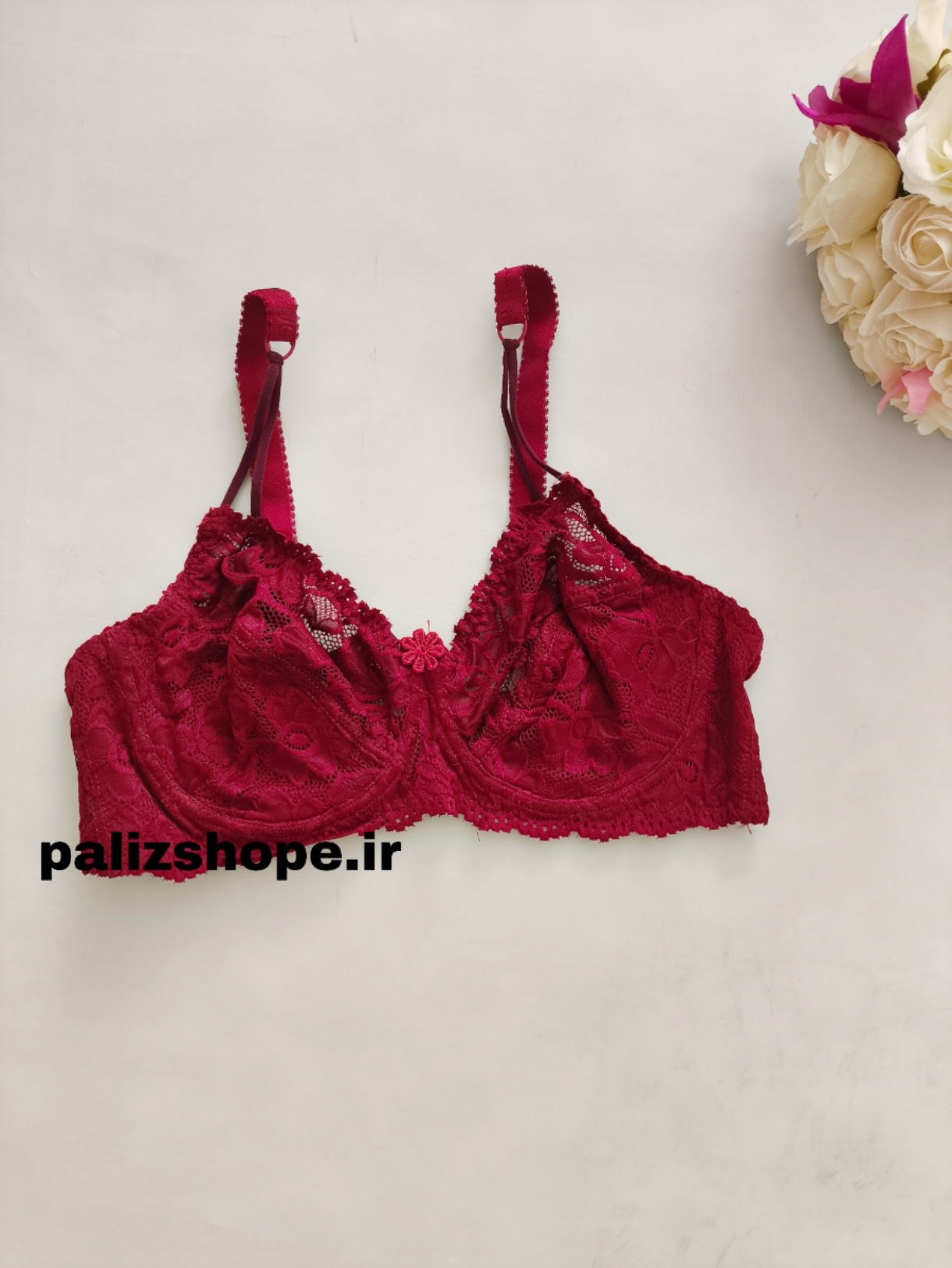 سوتین تک فنردار مدل دوبنده مارک پانیذ رنگ زرشکی