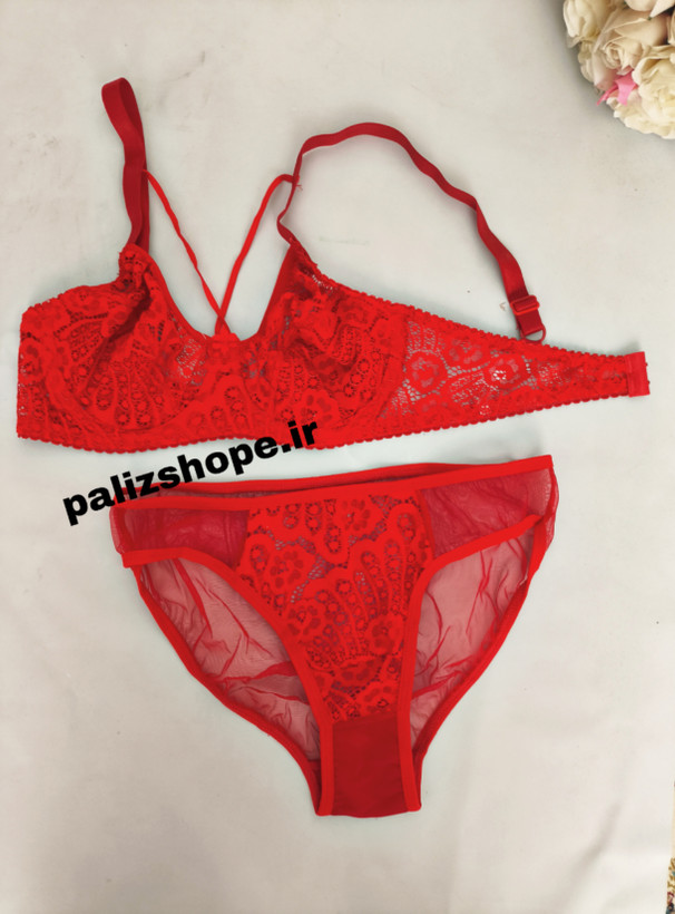 لباس زیر گیپوری قرمز مشکی اصفهان