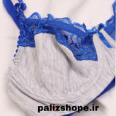 ست شورت و سوتین نخی ملانژ زنانه رنگ آبی