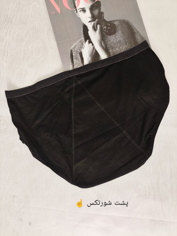 شورتکس نخی بهداشتی زنانه سایز 38 تا 44 ویژه دوران پریودی دو رنگ مشکی و قرمز